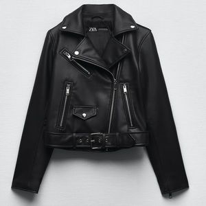 Lightly Worn Zara Faux Leather Biker Jacket